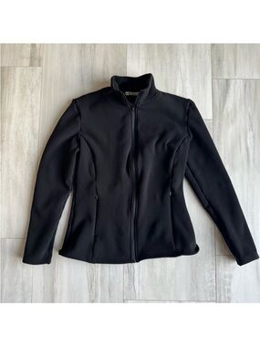 Women's Black Zip-Up Utility Jacket with Stand Collar